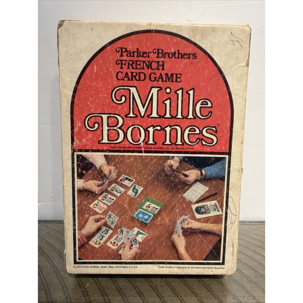 Vintage Mille Bornes Card Game 1971 Parker Brothers French Card Game READ